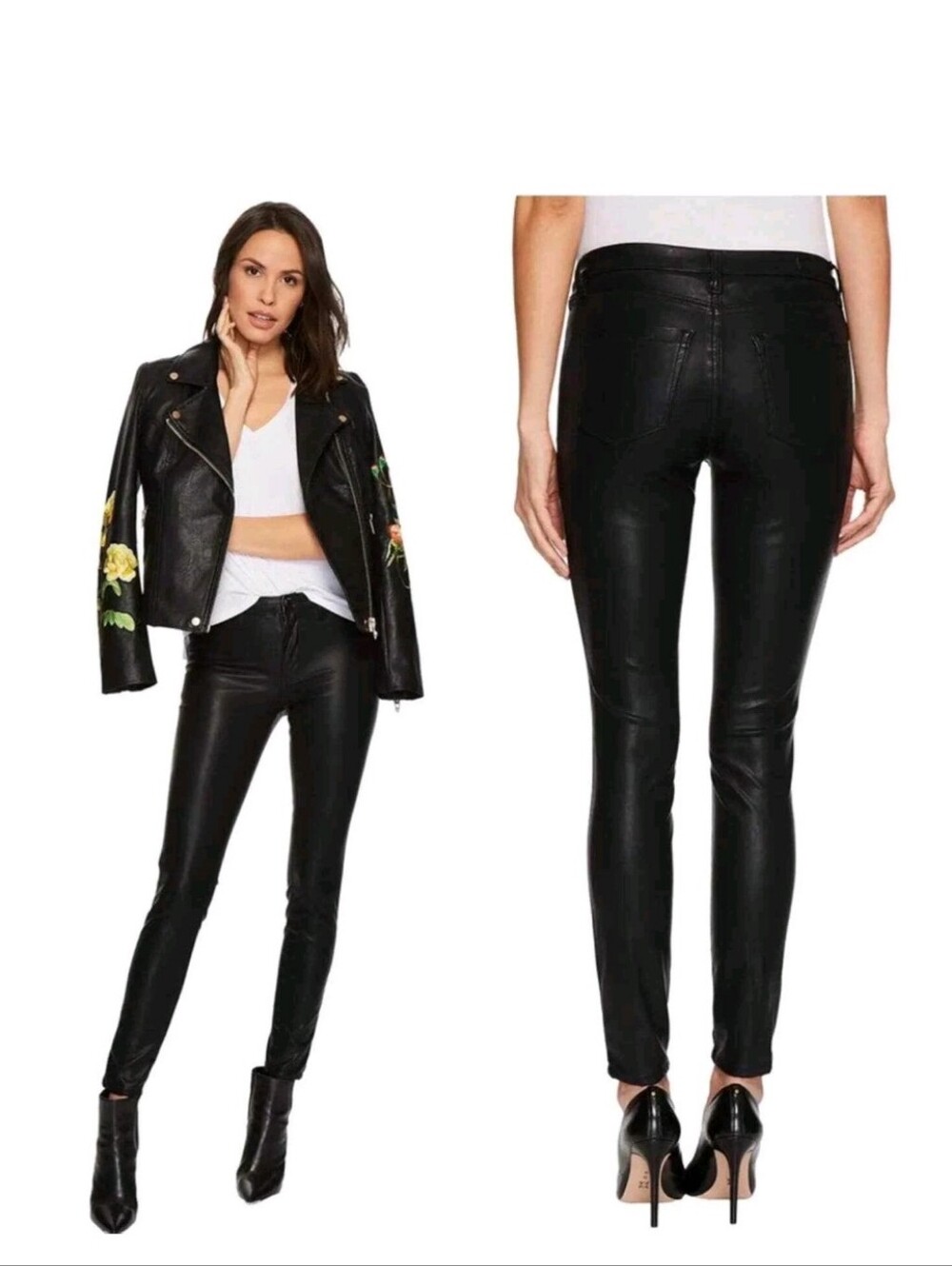 BlankNYC The bond black faux leather skinny jeans style pants size 25 brand new